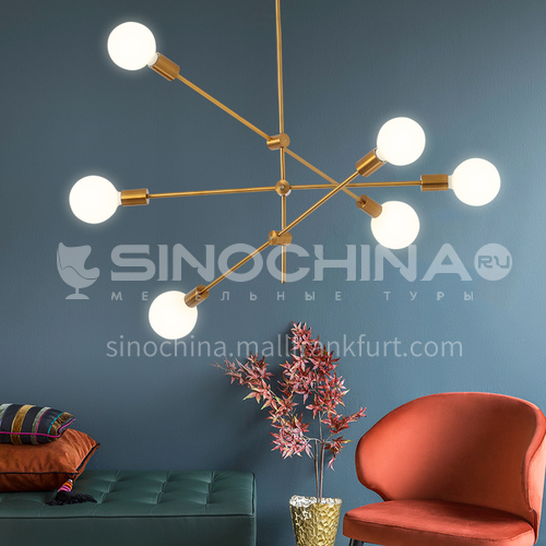 Nordic style chandelier living room lamp simple modern atmosphere creative molecule magic bean chandelier designer dining room lamp-GLD-8002